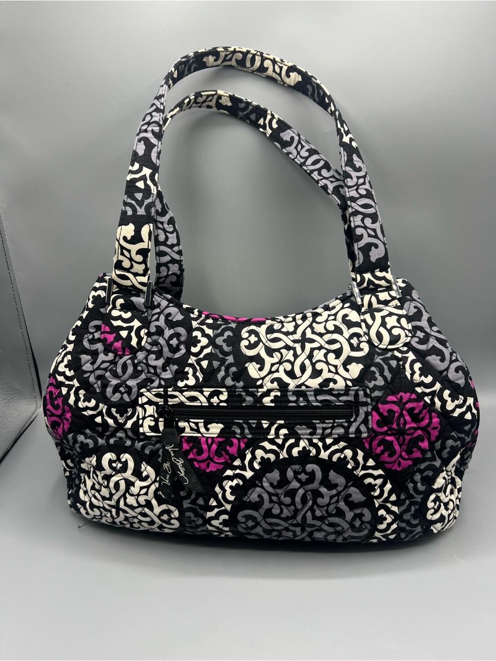 Vera Bradley Canterbury Magenta Shoulder Bag Quilted Cotton Purse Floral Tote